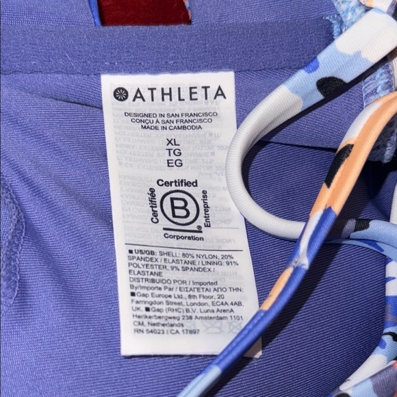 🌹ATHLETA WINDSOME ABSTRACT BLUE TANKINI TOP - Picture 6 of 6